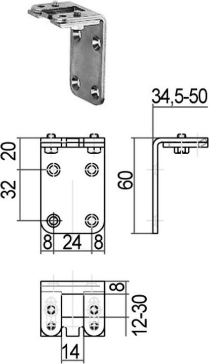 HAWA Closing plate (1636) adjustable