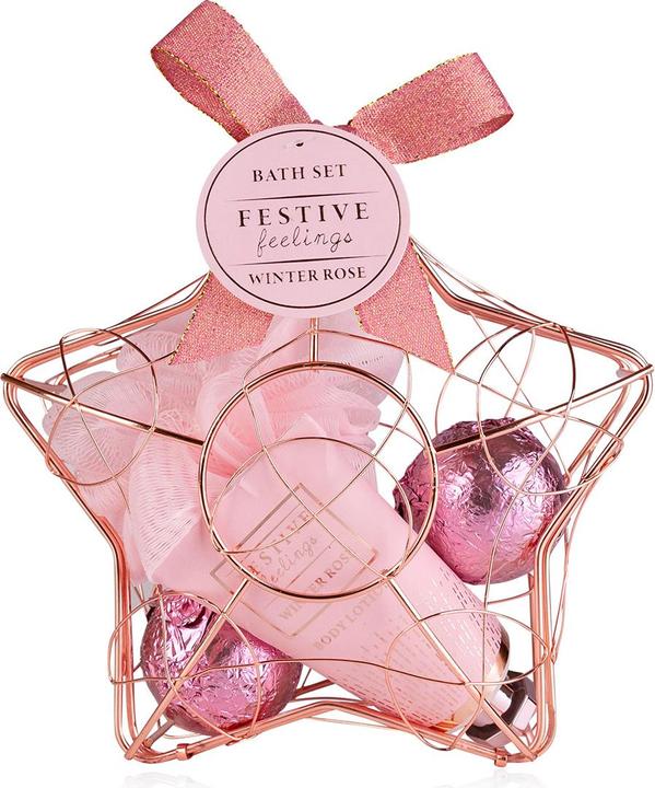 Immagine prodotto Accentra Set regalo FESTIVE FEELINGS in un cestino in filo di ferro a forma di stella, fragranza: Winter Rose