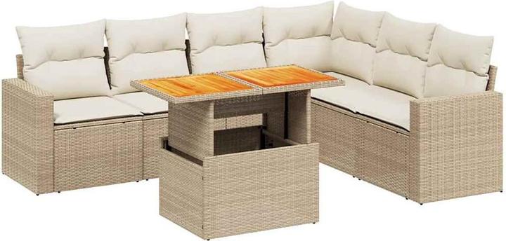 Produktbild VidaXL Gartenmöbel Sofa Garnitur Gartengarnitur Garten Sitzgruppe 7-tlg. Beige
