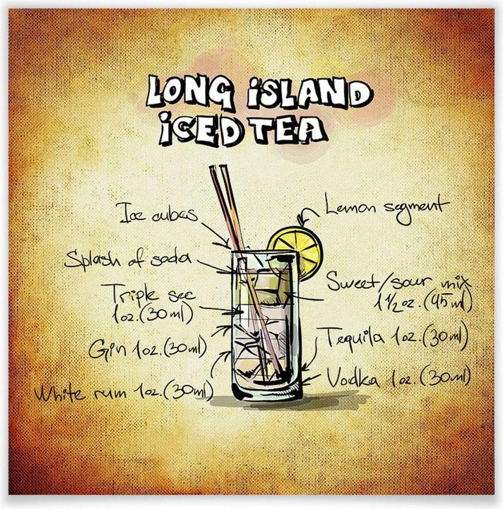Produktbild Trenddeko Long Island Iced Tea - Rezept (40 x 40 cm)