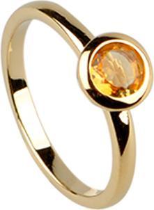 Natsumi Schmuck Ring Silber 925 vergoldet Citrin (58, 925 Silber)