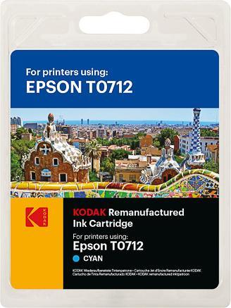 Actual product image Kodak SUPPLIES 185E007102 EPSON DX Ink cyan rebuilt T0712 495Pages Blister 5.5ml