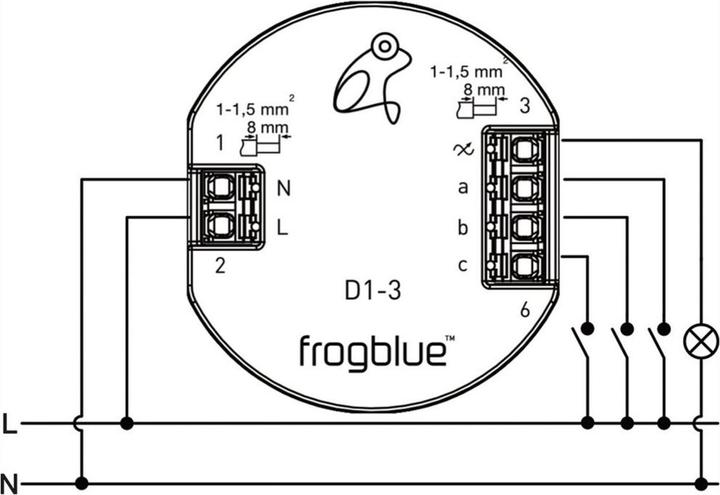 Immagine prodotto Frogblue frogDim1-3 Dimmer e interruttore esterno (Attuatore dimmerabile)