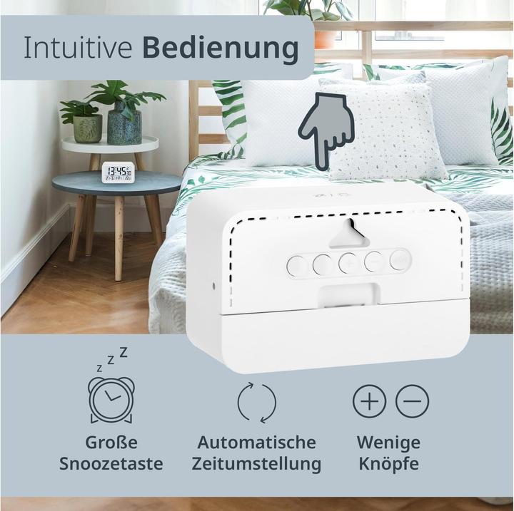 Image du produit ADE Funkwecker digital Weiss, Ausstattung