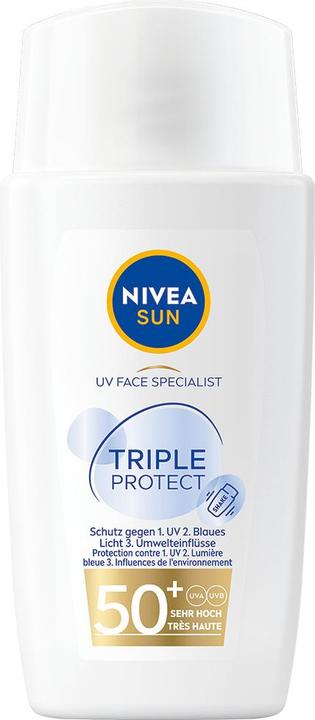 NIVEA Sun Sun UV Face Triple Protect (Sonnencreme Gesicht, SPF 50, 40 ml, 62 g)