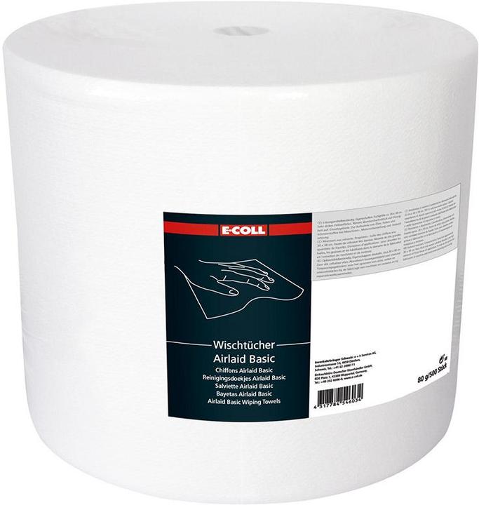 E-coll Wischtuch Airlaid Basic 500 Blatt 30x38mm weiss (1 Stk.)