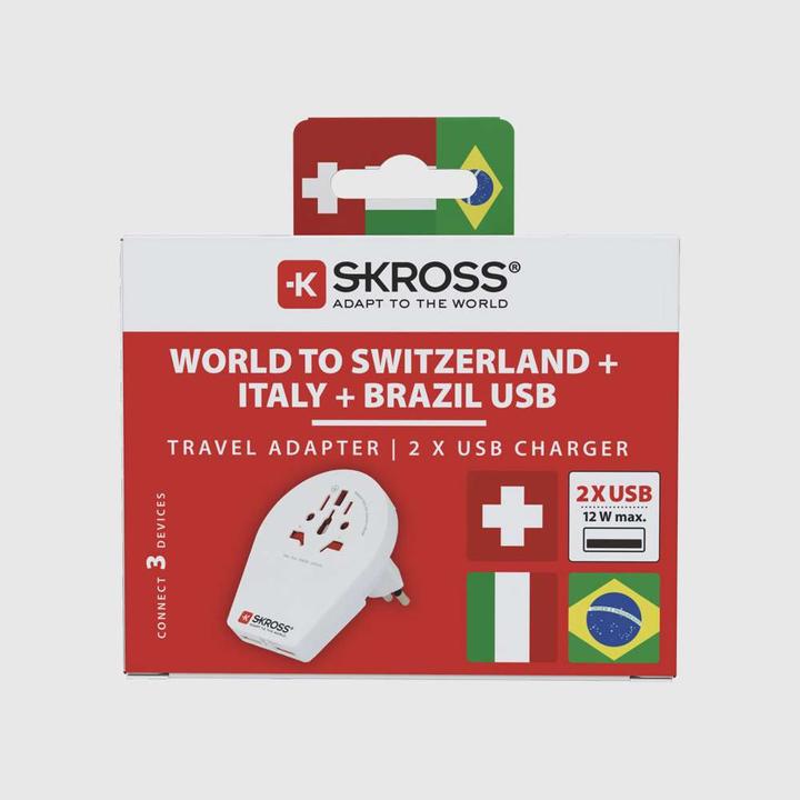 Energie-Label Skross Country World to CH Italy Brazil USB
