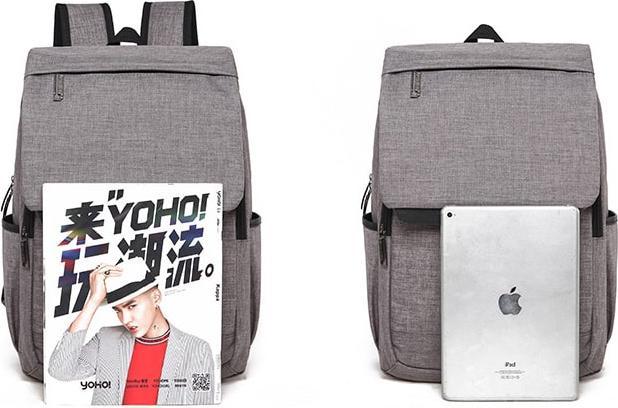Actual product image JTI Modern canvas backpack with lid - grey