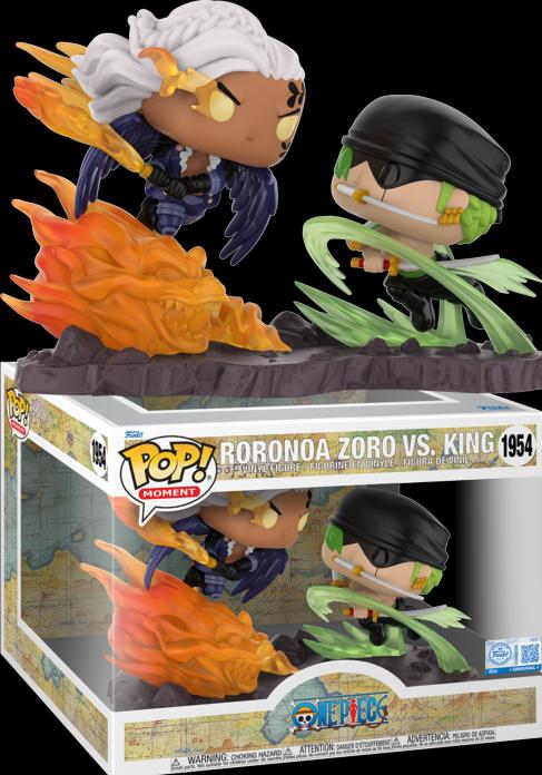 Actual product image Funko POP! Moment One Piece Roronoa Zoro vs. King Exclusive