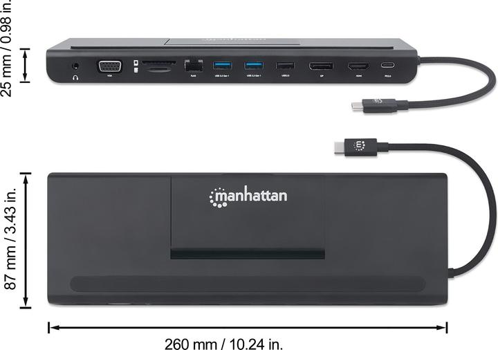 Produktbild Manhattan Triple-Monitor Dock (Docking Port, 3 Ports)