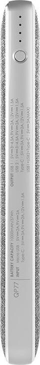 Actual product image Silicon Power QP77 Power Bank 10000mAh Gray (10000 mAh, 22.50 W, 22.50 Wh)