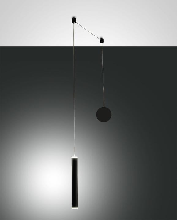 Produktbild Fabas Luce LED Pendelleuchte Prado Ø37mm 6,5W Warmweiss Schwarz dimmbar (720 lm)