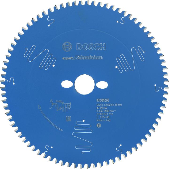 Bosch Professional Zubehör Kreissägeblatt Expert for Aluminium, 254 x 30 x 2,8 mm, 80