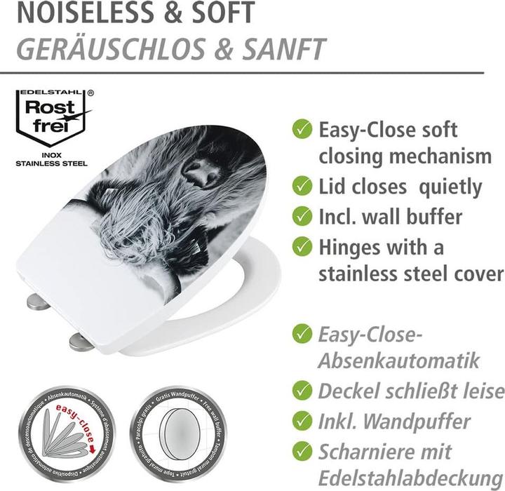 Image du produit Wenko Siège WC avec abaissement automatique Yak gris