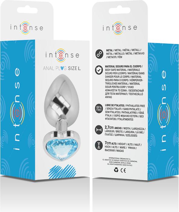 Produktbild Intense Analplug Metall Aluminium Herz N Blau Grösse L