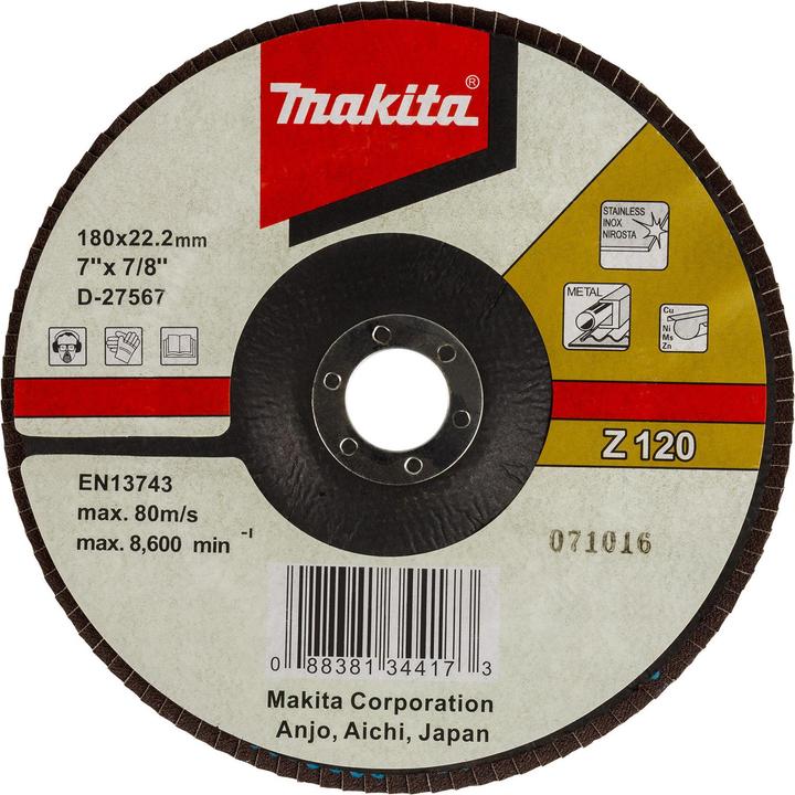 Actual product image Makita Flap disc Ø 180mm grain 120 (Z120)