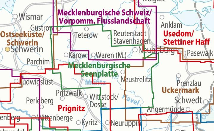 Produktbild ADFC-Regionalkarte Mecklenburgische Seenplatte 1:75.000, reiss- und wetterfest, mit kostenlosem