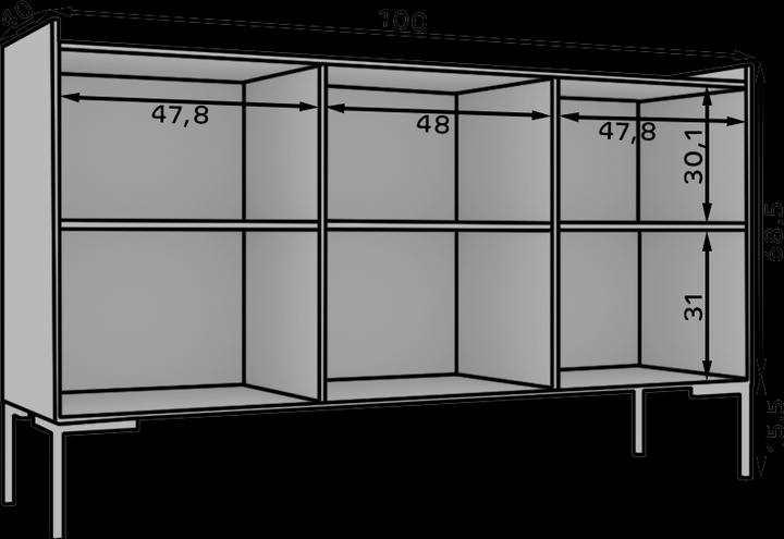 Produktbild ADRK Furniture Niedrige Kommode Larista (100 x 40 x 84 cm)