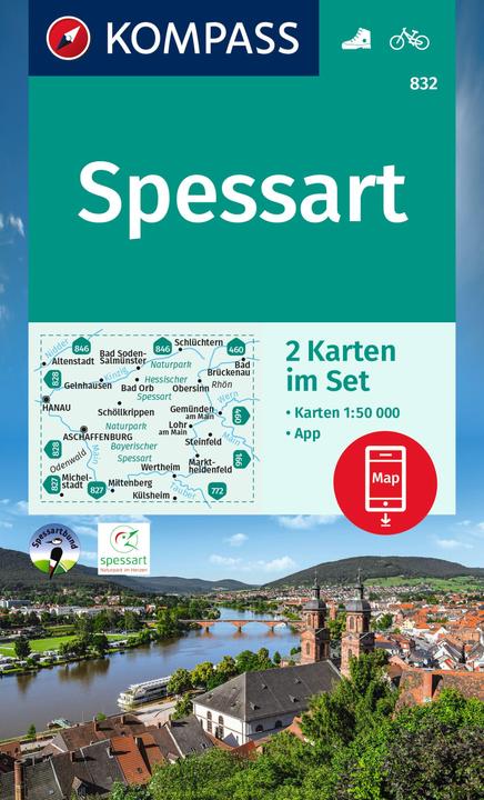 Produktbild KOMPASS Wanderkart.Set 832 Spessart 2 K