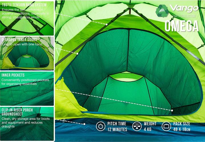 Produktbild Vango Omega 250 (Tunnelzelt, 4.05 kg, 2 Personen)