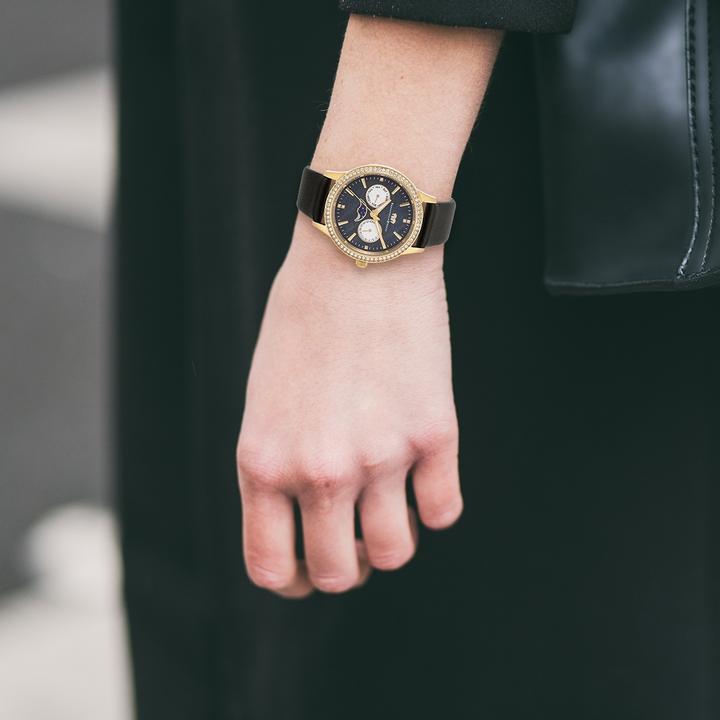 Image du produit Multifonctions Amidala en cuir véritable or jaune - 34088 (Montre analogique, 38 mm)