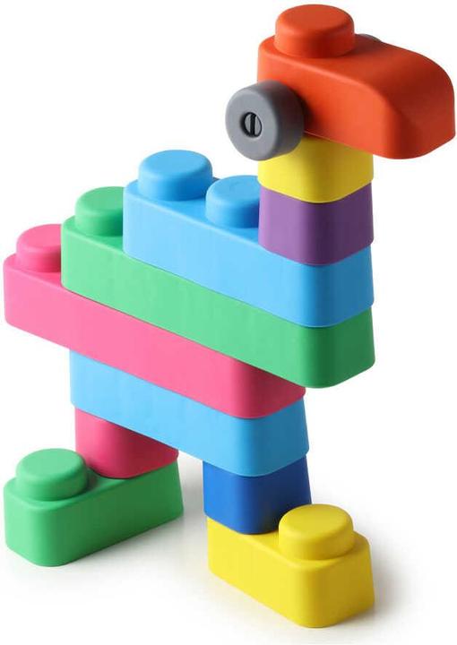Image du produit Montessori Jouets, Jouets éducatifs, Blocs souples et roues - 25 blocs et 16 roues
