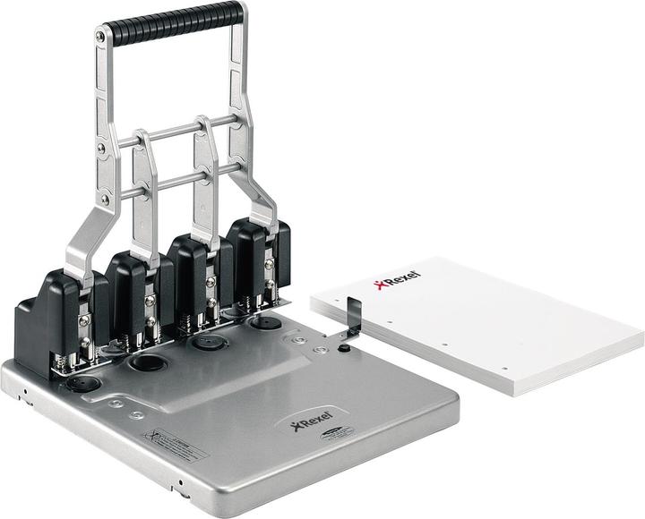 Produktbild Rexel Vierfachlocher HD4150, schwarz-silber Stanzleistung: 150 Blatt, aus Metall, Anschlagschiene aus