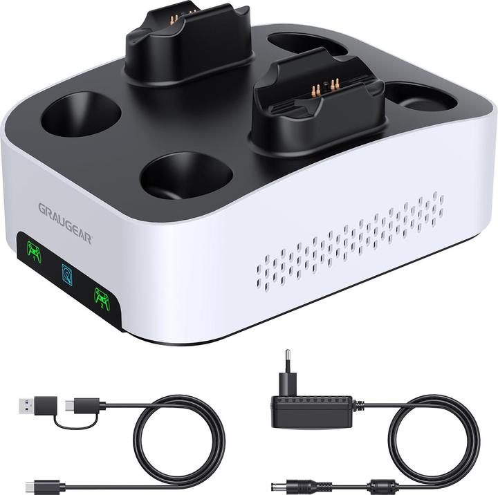 Graugear Gaming hard drive enclosure. USB-C w. Dual charging station PS5 (PS5)