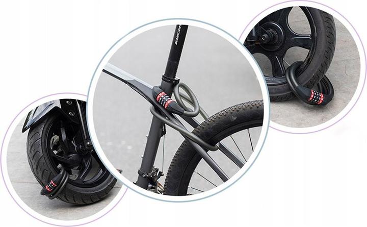 Productafbeelding Rockbros RKS507-1BK fietsslot met combinatie 1,8 m - zwart