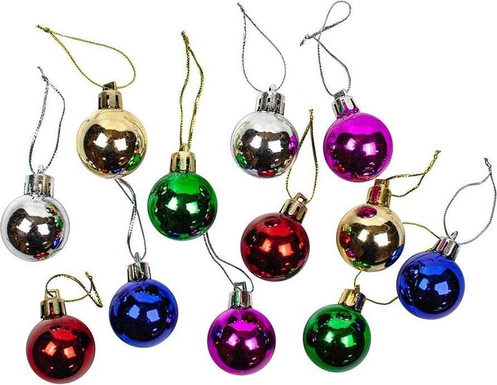 Produktbild JTI Kleine Weihnachtskugeln in verschiedenen Farben, 12er-Pack (12 -teilig)