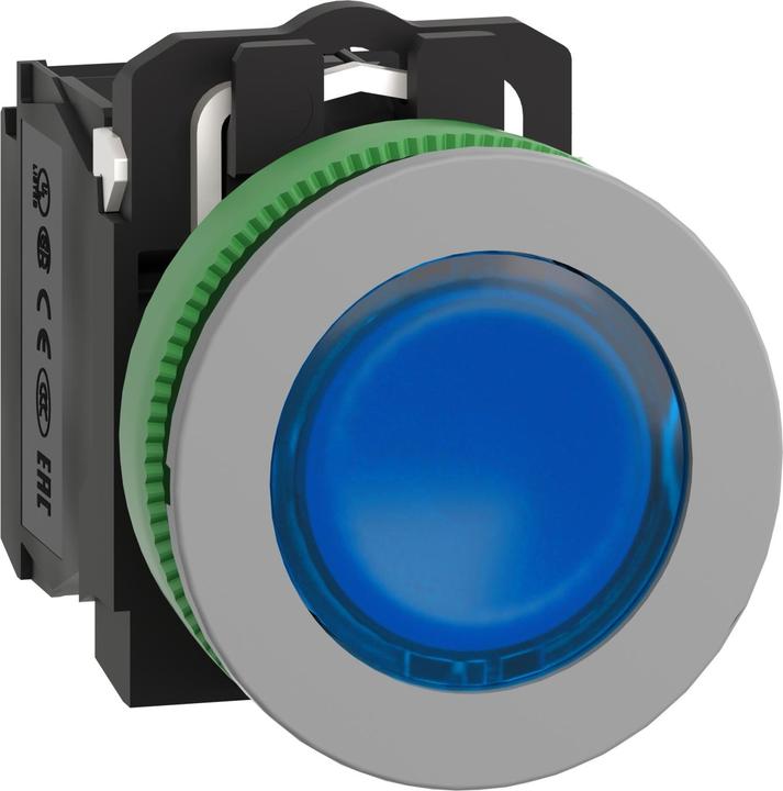 Schneider Electric Leuchtdrucktaster kompl Flush Kunstst blau 30mm 230V IP69K