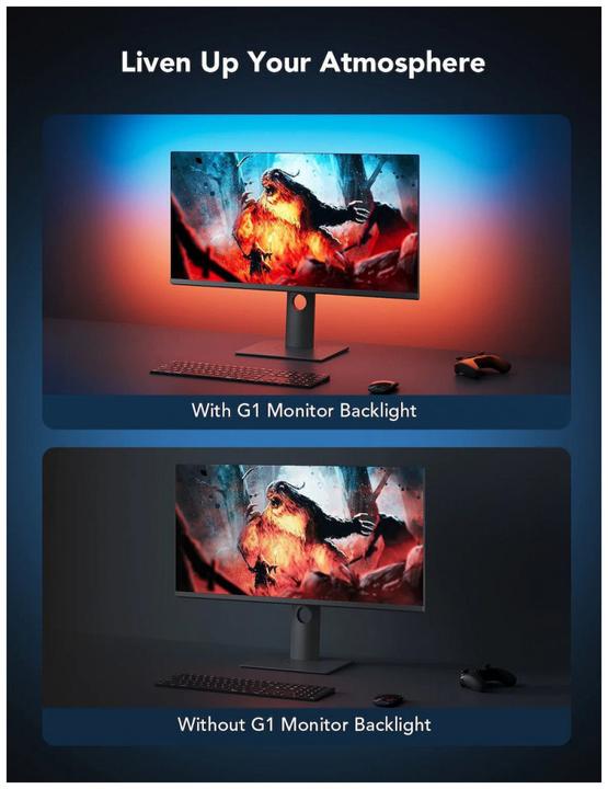 Image du produit Govee LED Stripe Gaming G1, Wi-Fi + Bluetooth, RGBIC, 24-26 (RGBW, 200 cm, Intérieur)