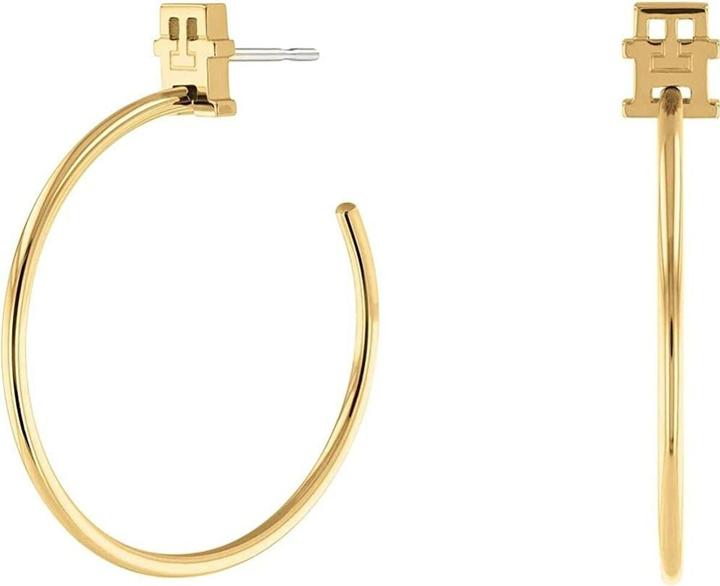 Tommy Hilfiger Módnà pozlacené náušnice kruhy Monogram 2780720 (Edelstahl)