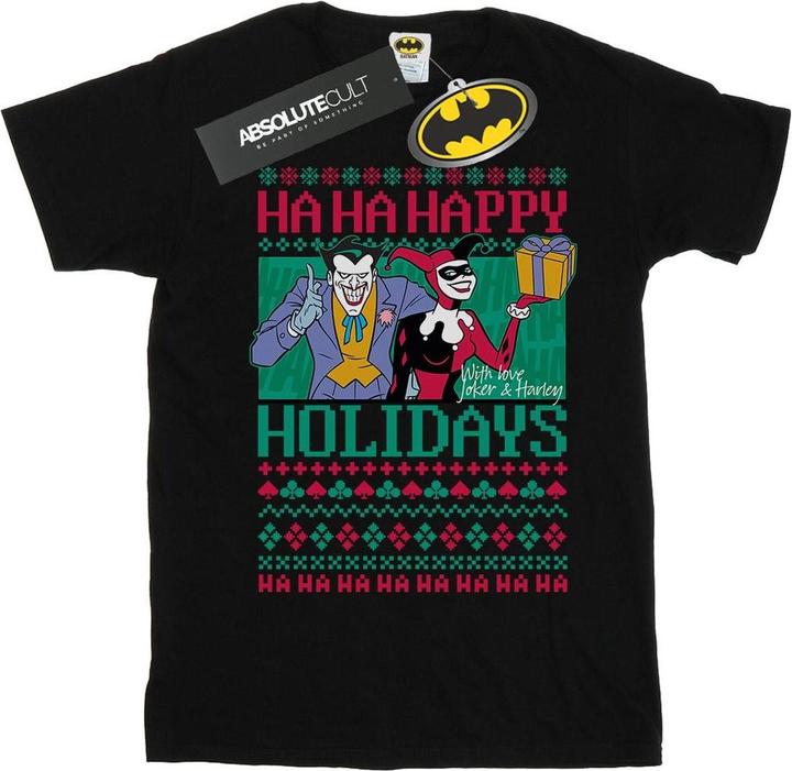 Joker And Harley Quinn Ha Ha Happy Holidays TShirt