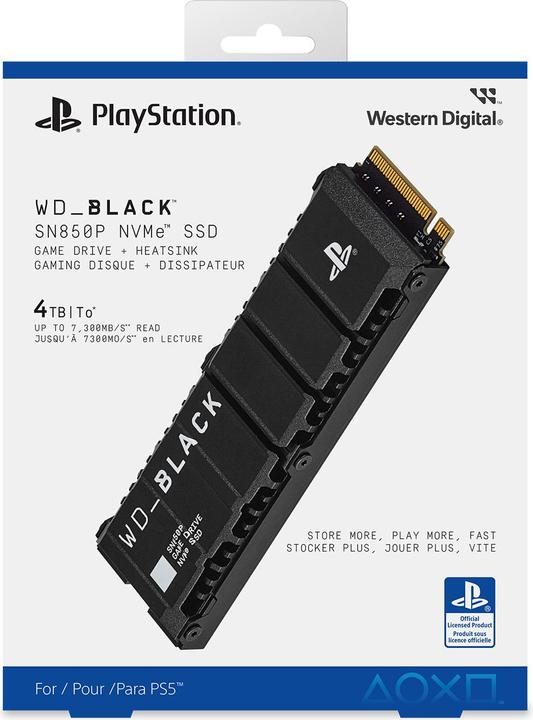 Productafbeelding WD BLACK SN850P NVMe SSD met koellichaam 2TB detailhandel (2000 GB, M.2 2280)