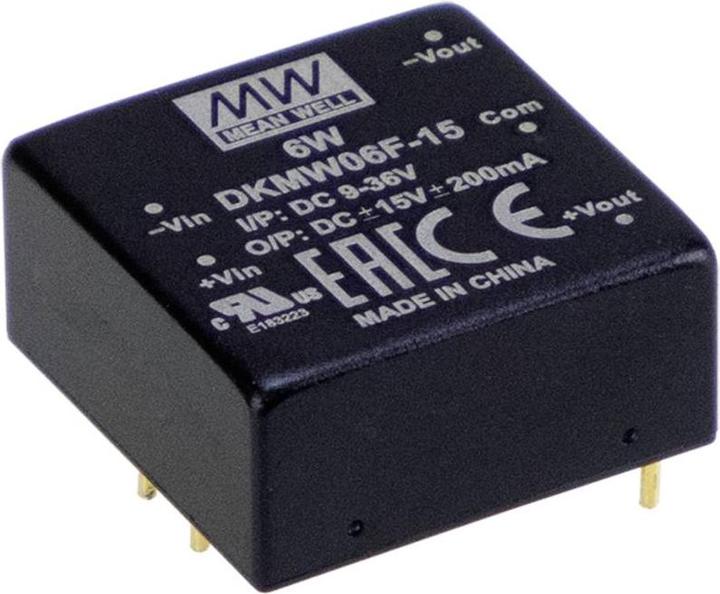 Actual product image MeanWell Mean Well DKMW06F-05 DC/DC converter 24 V 5 V 0.6 A 6 W Number of outputs: 2 x Inhal