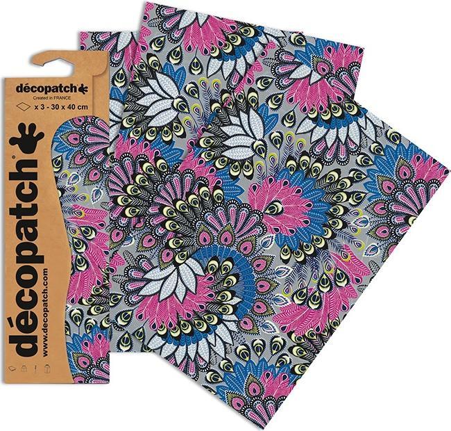 Produktbild Décopatch Decopatch-Papier 3St 30x40cm Blumen violett (2640 x)