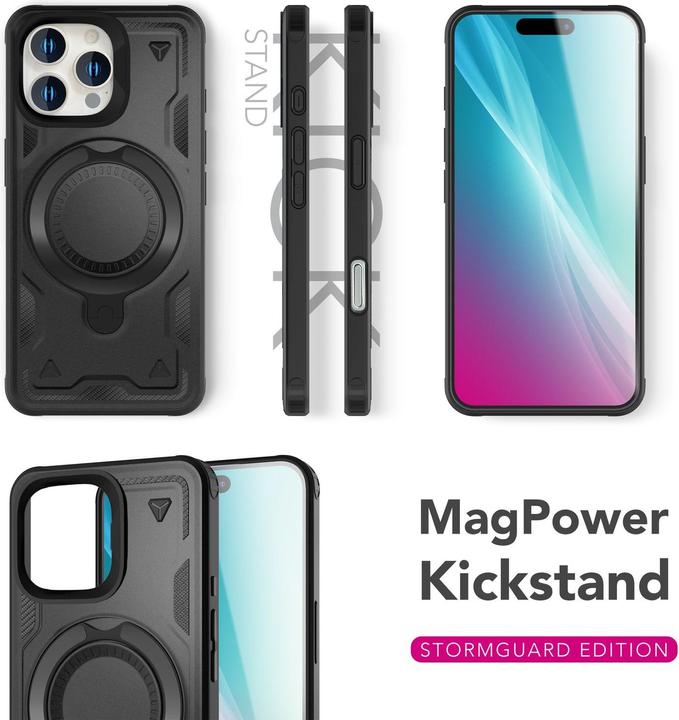 Image du produit Nalia Stormguard - Stossfeste MagSafe Panzer Hülle mit Ring - Military Kickstand Cover (Apple iPhone 16 Pro Max)