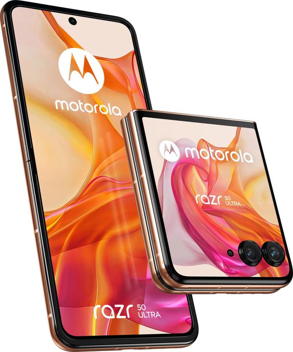 Productafbeelding Motorola RAZR 50 Ultra 12/512 GB Perzik Fuzz (512 GB, Perzikpluis, 6.90", SIM + eSIM, 50 Mpx, 5G)