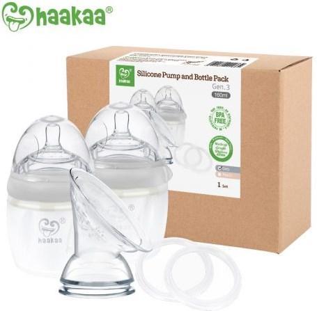 Produktbild Haakaa Generation 3 Milchpumpe + Flasche Set 160ml - Grau