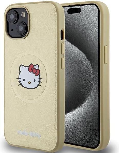 Image du produit Hello Kitty HKHMP14SPGHCKD iPhone 14 6.1" złoty/or hardcase cuir Kitty Head MagSafe (Apple iPhone 14)