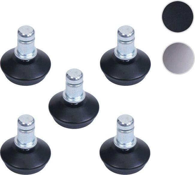 Produktbild Mendler 5er-Set Bodengleiter HWC-K74 statt Rollen - fester Stand für Bürostuhl/Esszimmerstuhl, Fussgleiter