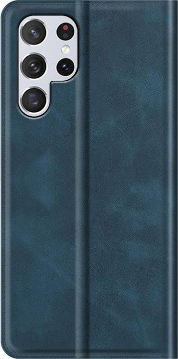 Immagine prodotto Cover-Discount Galaxy S22 Ultra - Silky Stand Flip Case Cover blu scuro (Samsung Galaxy S22 Ultra)