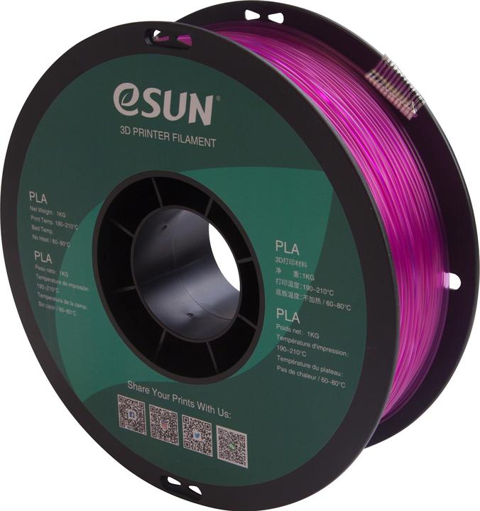 Immagine prodotto eSUN Filamento PLA viola trasparente 1,75mm 1Kg (PLA, 1.75 mm, 1000 g, Viola)
