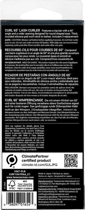 Valori nutrizionali e ingredienti Tweezerman Curl 60° Lash Curler Platinum