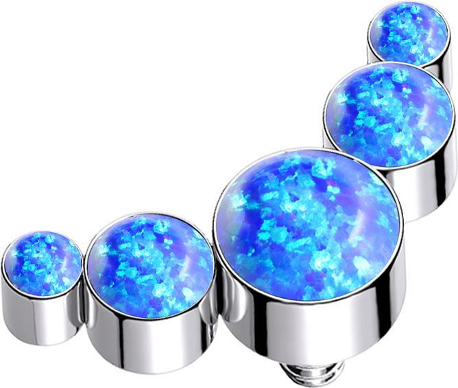 Immagine prodotto Star Piercing Dermal Anchor argento cinque opali blu (senza ottone, Titanio G23)