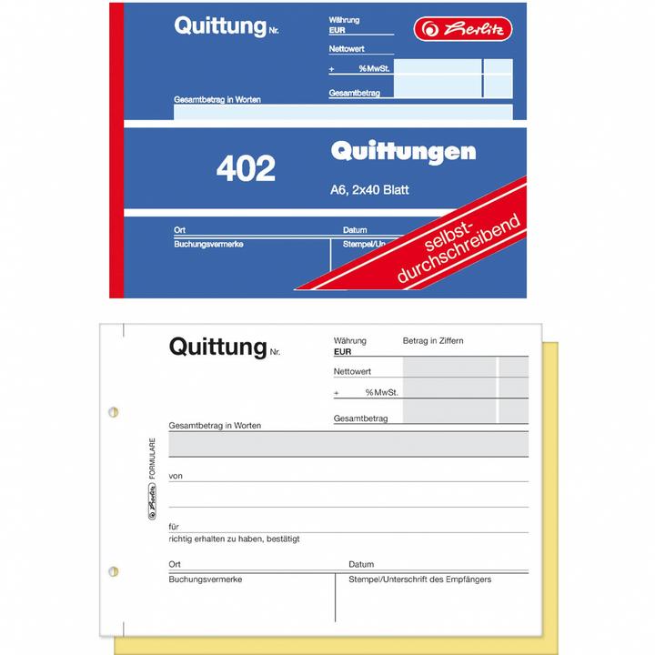 Energie-Label Herlitz Quittungsblock (40 x)