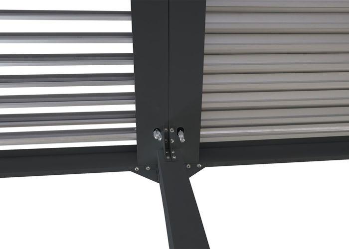 Produktbild Mendler Alu Pergola HWC-L41, Lamellen-Pavillon, stabiles 8cm-Metall-Gestell 3x6m - anthrazit (300 cm, 306 cm)
