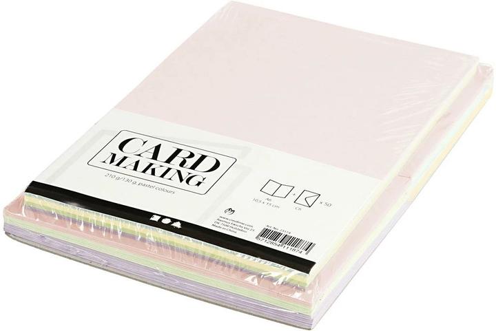 Actual product image Creativ Company Blank card and envelope 10.5 x 15 cm, 50 pieces, pastel (50 pcs.)