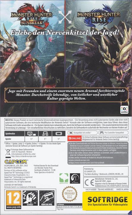 Produktbild Nintendo Monster Hunter Rise + Sunbreak Set (Switch, Multilingual)